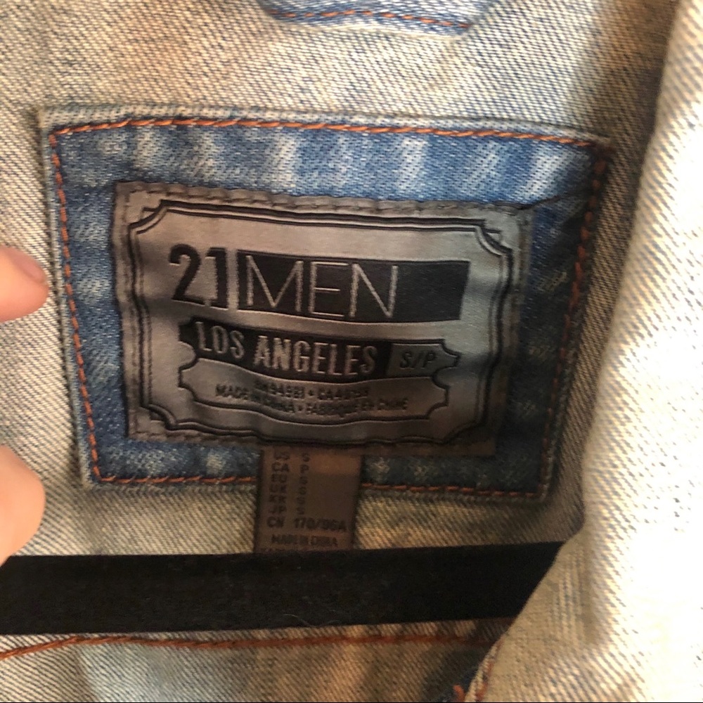 Forever 21 Mens Denim jacket elbow patch Small - Picture 2 of 4